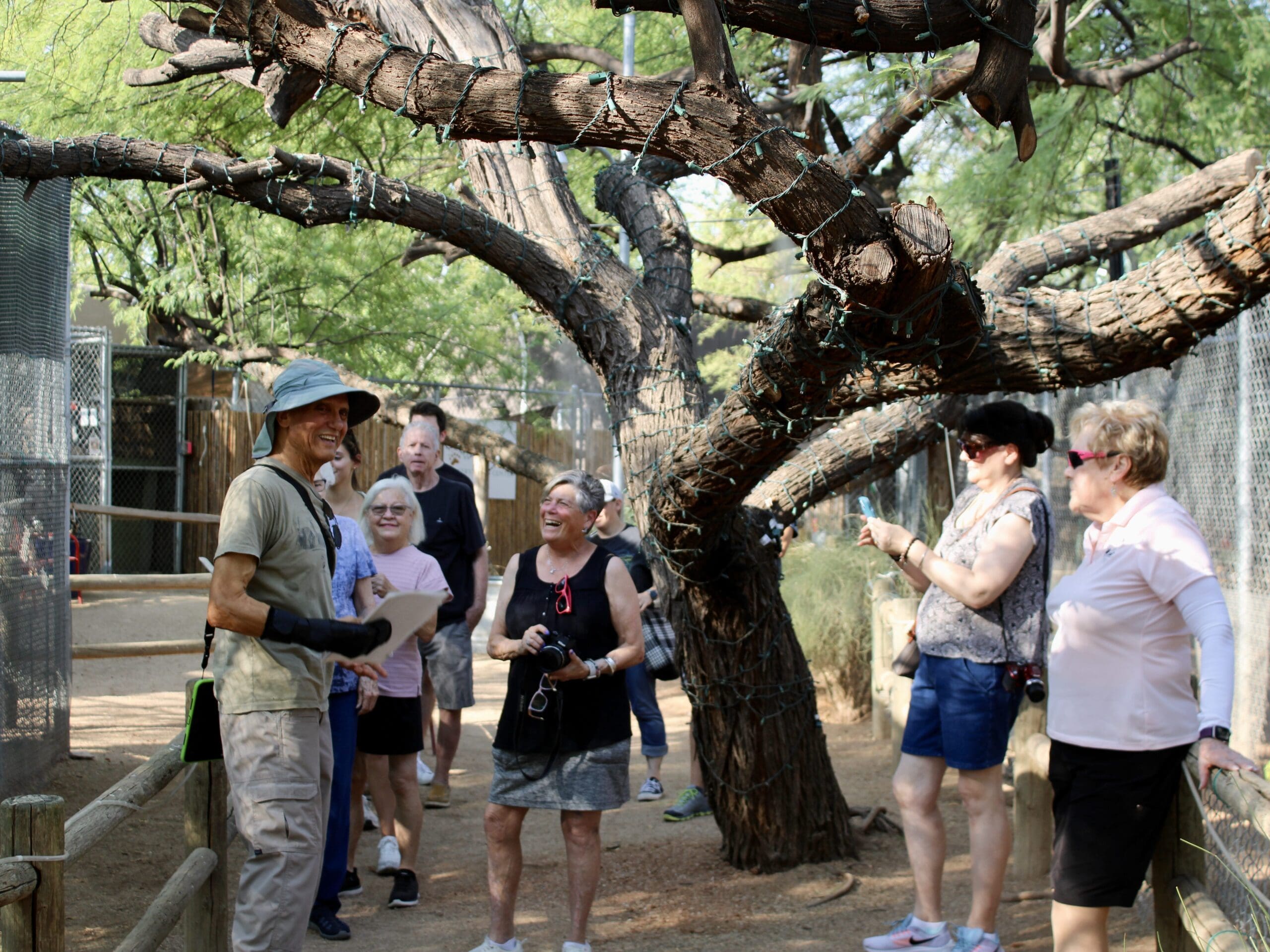 Tour guide with a lot of tourists